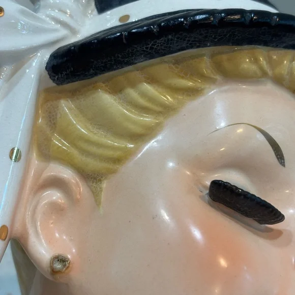 Vintage 1960s Napco Pottery‎ Ceramic Lady Head Vase Figurine
